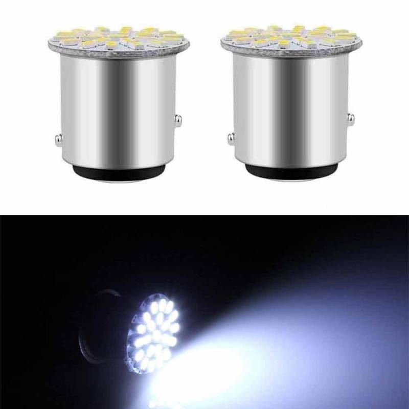 6/4/2/1PCS BA15S P21W 1156 1157 22SMD LED Patch Auto Schwanz Seite Anzeige Stop glühbirne Weiß Rot Gelb DC 12V 1157 BAY15D-2Pcs weiß von Joom DACH
