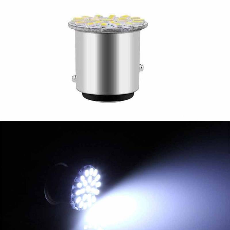 6/4/2/1PCS BA15S P21W 1156 1157 22SMD LED Patch Auto Schwanz Seite Anzeige Stop glühbirne Weiß Rot Gelb DC 12V 1157 BAY15D weiß von Joom DACH