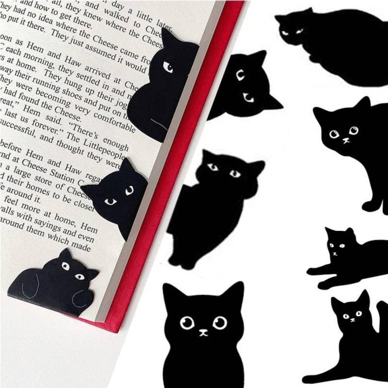 6/7PCS Briefpapier Studenten Geschenk Magnetische Schwarze Katze Paginierung Mark Buch Clip Persönlichkeit Lesezeichen 6PCS-01 von Joom DACH