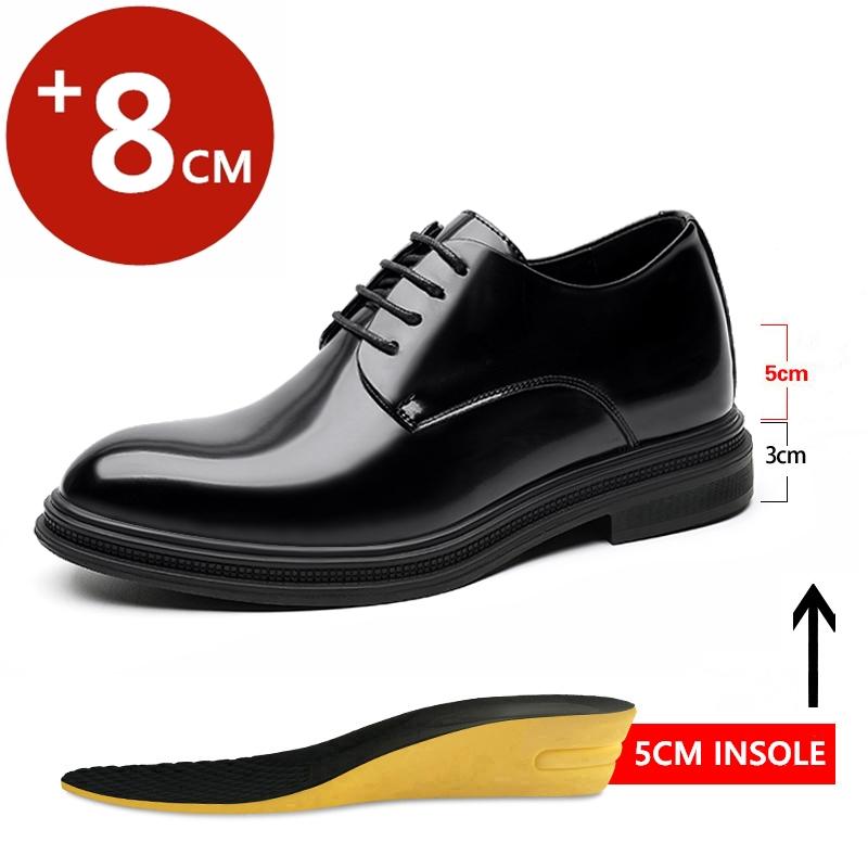 6/8 cm Klassische Herren-Derby-Schuhe mit Plateau-Erhöhung, Abendschuhe, formelle Business-Schuhe mit erhöhtem Absatz, britische Hochzeitsanzugschuhe 43 von Joom DACH