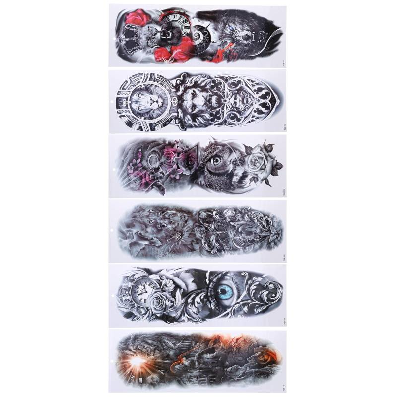 6 Blätter Ganzarm Temporäre Tattoos Aufkleber Wasserdicht Extra Groß Ganzarm Fake Tattoos von Joom DACH