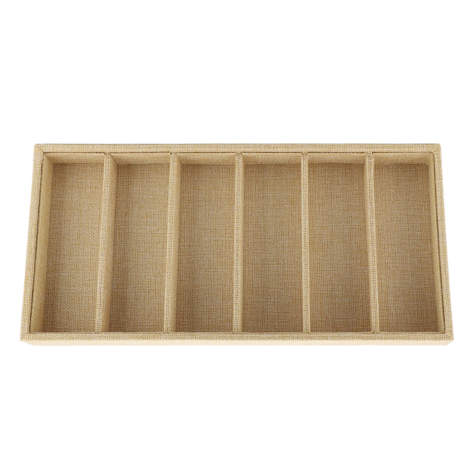 6 Fächer Gelb Leinen Sonnenbrillen Organizer Aufbewahrungstablett Multifunktionales Schmucktablett Brillenbox Tablett von Joom DACH