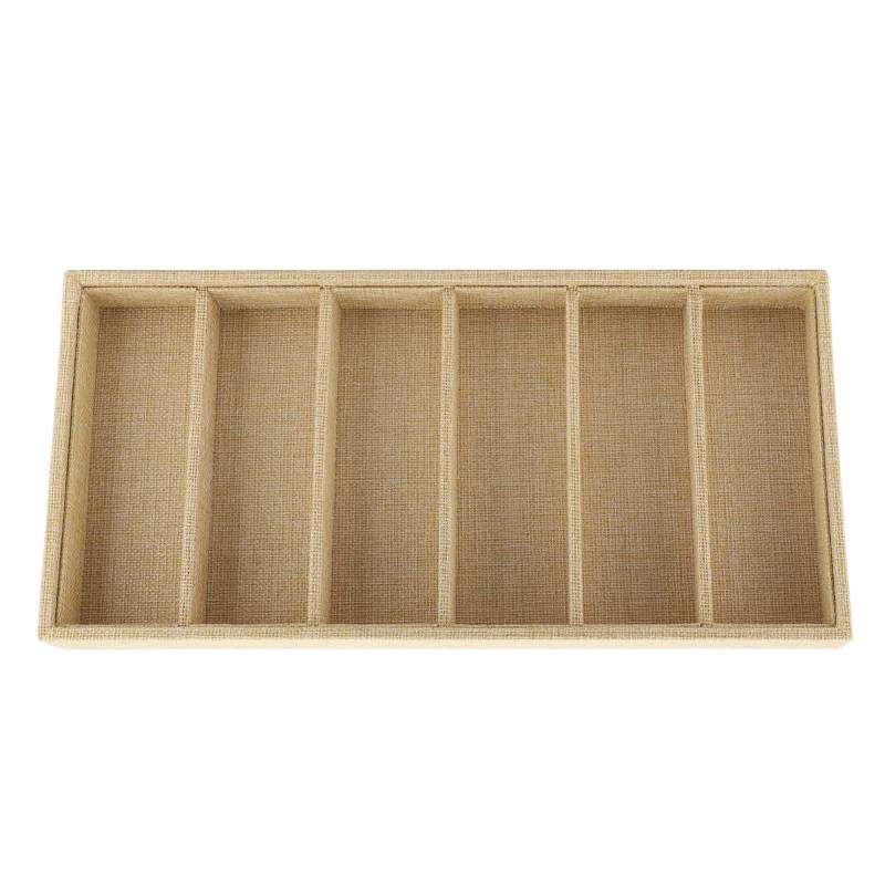 6 Fächer Gelb Leinen Sonnenbrillen Organizer Aufbewahrungstablett Multifunktionales Schmucktablett Brillenbox Tablett von Joom DACH