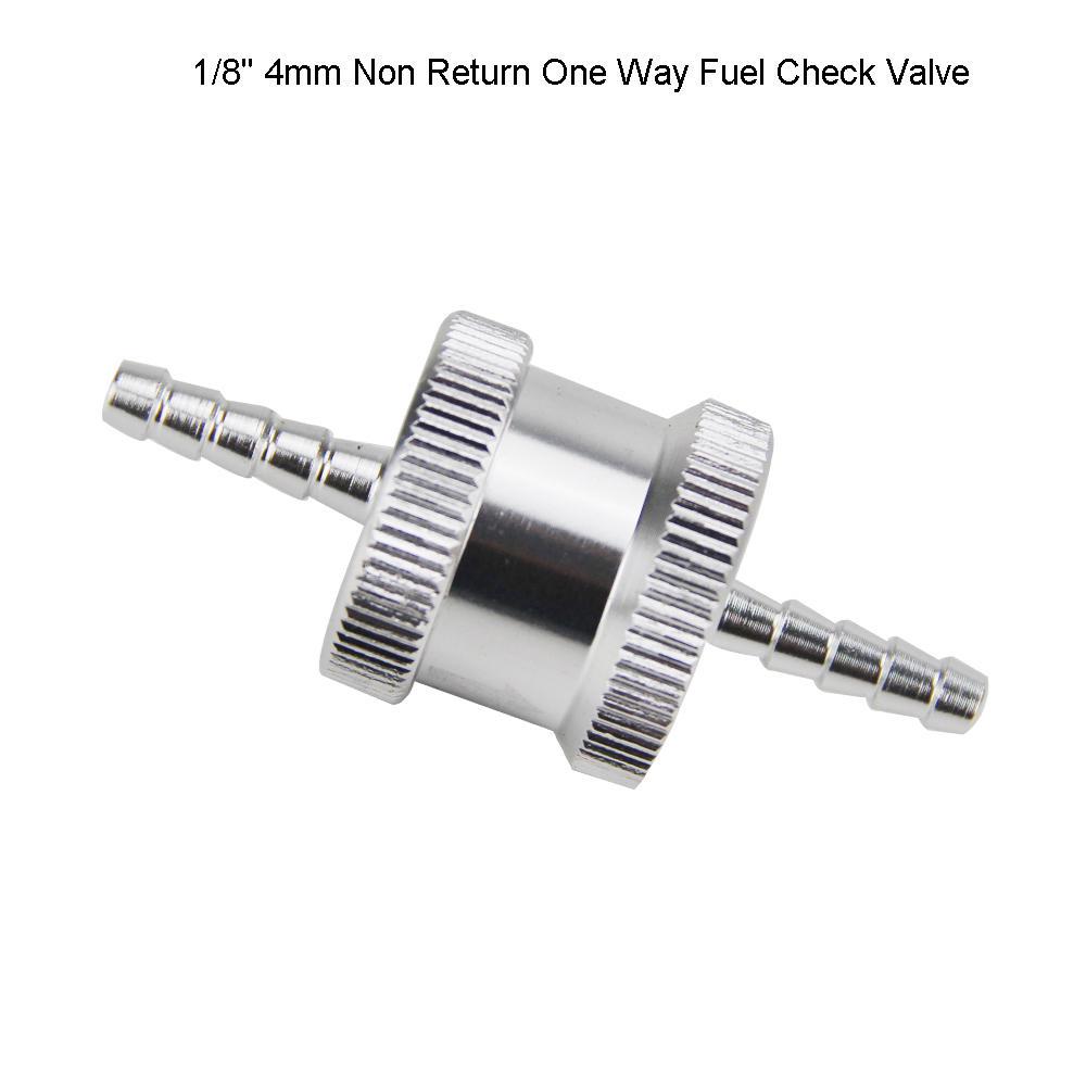 6 Größen 4 mm / 6 mm / 8 mm / 10 mm / 12 mm / 16 mm Einweg-Rückschlagventil für Kraftstoff, Aluminiumlegierung, Benzin, Diesel silber von Joom DACH