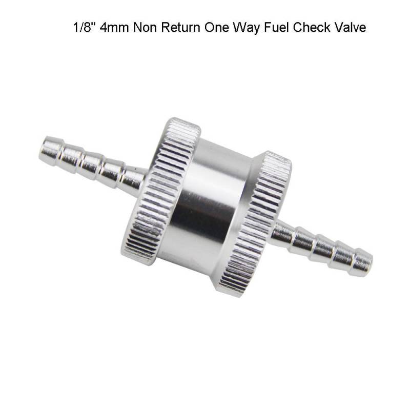 6 Größen 4 mm / 6 mm / 8 mm / 10 mm / 12 mm / 16 mm Einweg-Rückschlagventil für Kraftstoff, Aluminiumlegierung, Benzin, Diesel silber von Joom DACH
