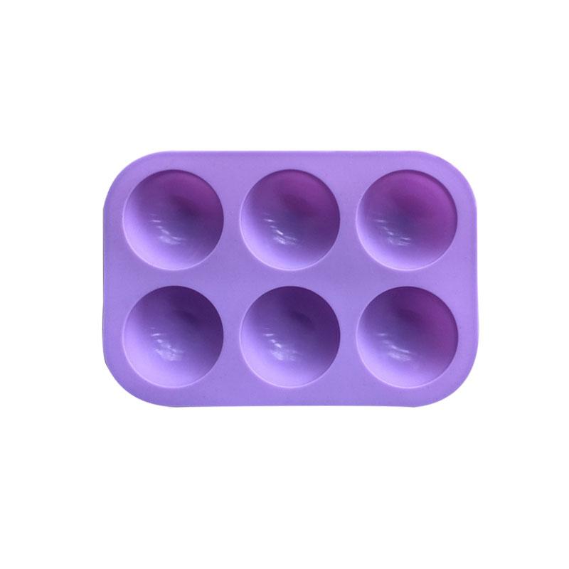 6 Löcher Silikon-Backform zum Backen von 3D-Backformen, Schokolade, halbe Kugel, Kugelform, Cupcake, Kuchen, DIY, Muffin, Küchenwerkzeug violett von Joom DACH