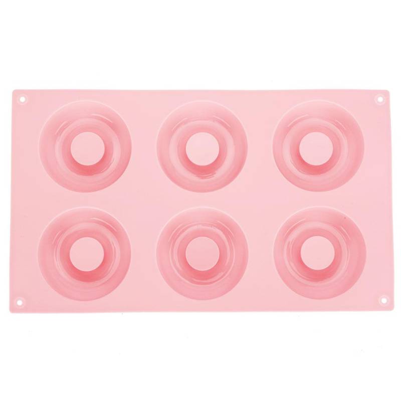 6 Mulden Silikon Donut Backform Tablett Antihaft Kuchen Kekse Form Herstellungswerkzeug Küche rosa von Joom DACH