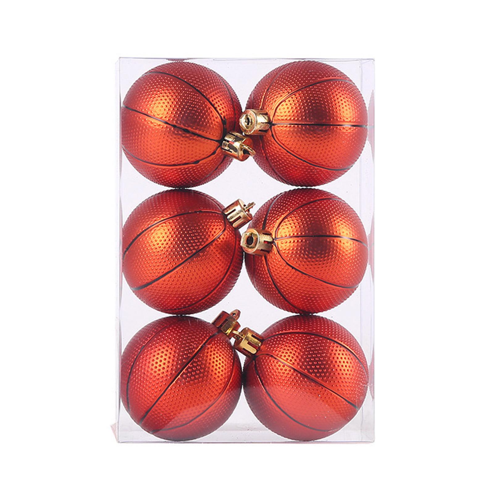 6 STÜCKE 6cm Weihnachtskugeln Kunststoff Deko-Kugeln Dekoration Basketball für Feiertagsparty Hochzeit von Joom DACH