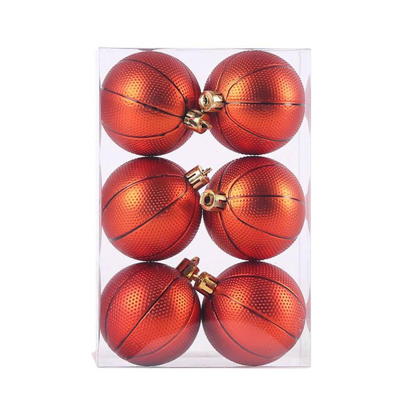 6 STÜCKE 6cm Weihnachtskugeln Kunststoff Deko-Kugeln Dekoration Basketball für Feiertagsparty Hochzeit von Joom DACH
