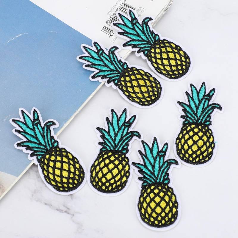 6 STÜCKE Gestickter Aufnäher Ananasförmig Aufnähen Aufbügeln Stoffaufkleber DIY Kleiderdekoration von Joom DACH