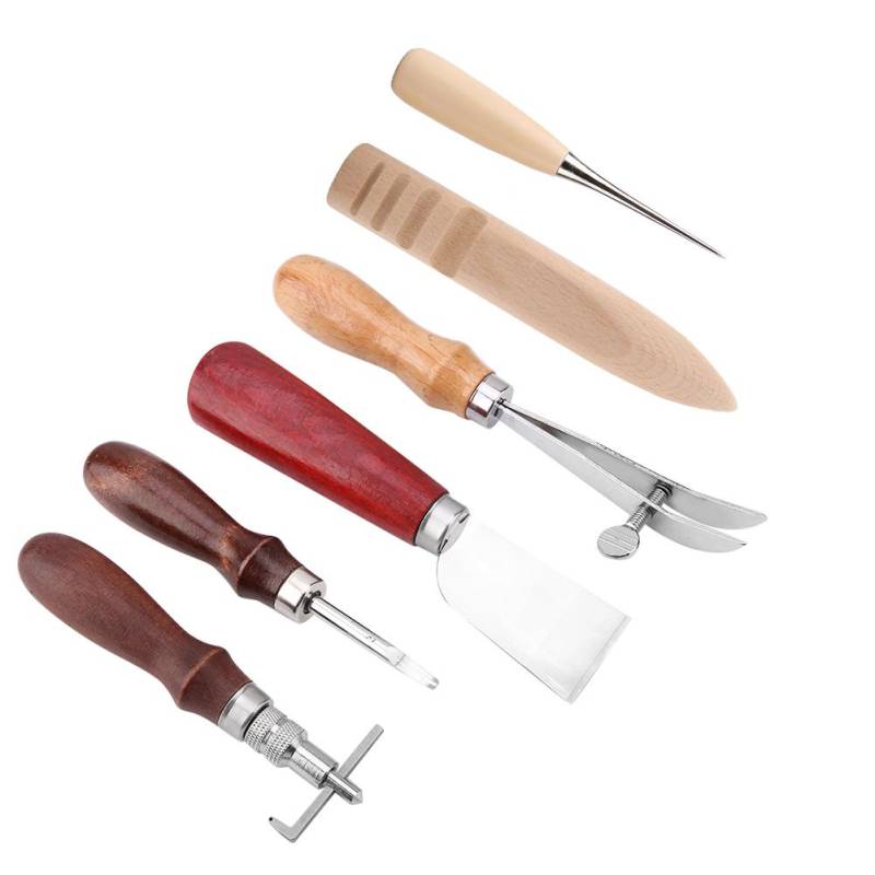 6 STÜCKE Lederhandwerkzeuge Lederschneider Messer DIY Lederhandwerk Rillwerkzeug Set von Joom DACH