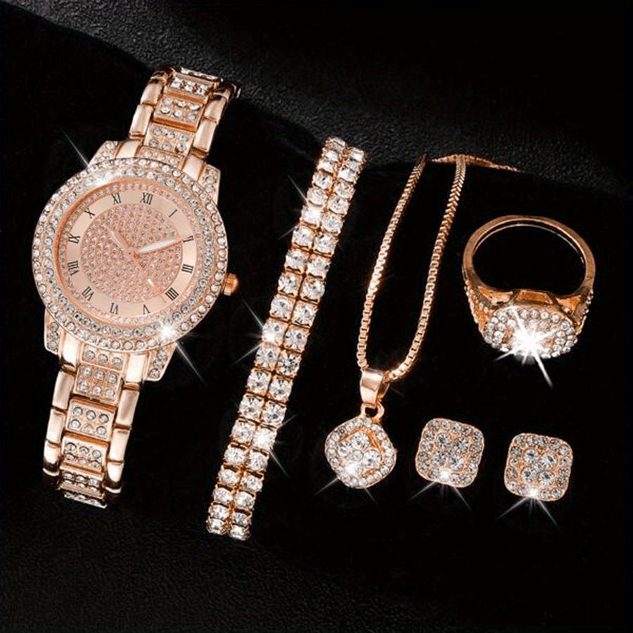 6 Stück/Set Damenuhren  Luxus Strass Quarz Uhr  Römische Mode Analoguhr und Schmuckset  Geschenk für Mama und Sie 6 Pcs/Set rose gold 6 Stück/Set Damenuhren  Luxus Strass Quarz Uhr  Römische Mode Analoguhr und Schmuckset  Geschenk für Mama und Sie 6 Pcs/Set rose gold von Joom DACH