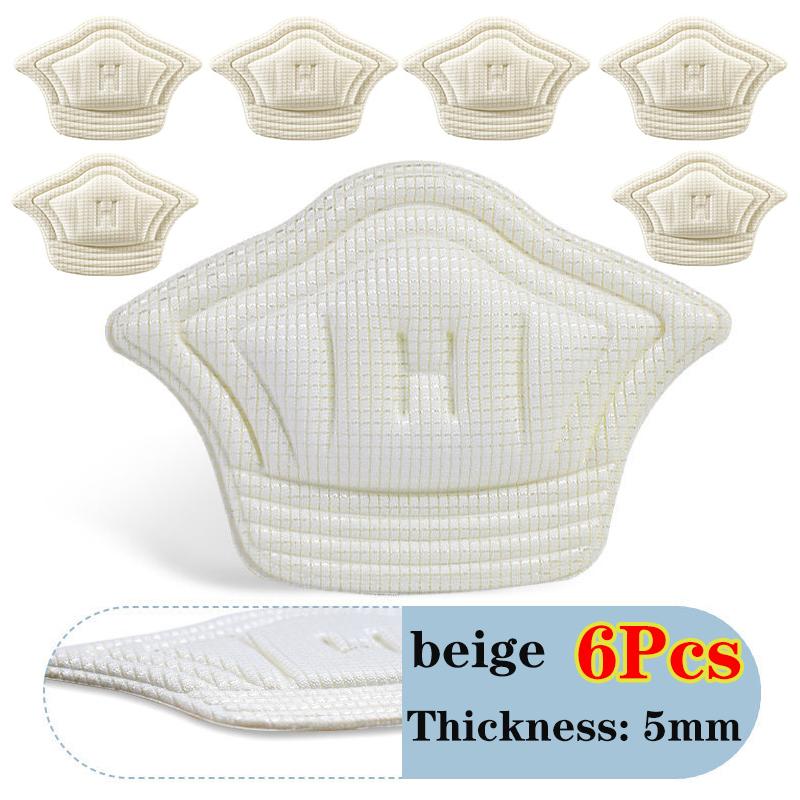 6 Stück Einlegesohlen Patch Fersenpolster für Sportschuhe Schmerzlinderung Anti-Verschleiß-Fußpolster Einstellbare Größe Schutzfolie Rückenaufkleber Kissen Einlegesohle 5mm-6PCS beige von Joom DACH