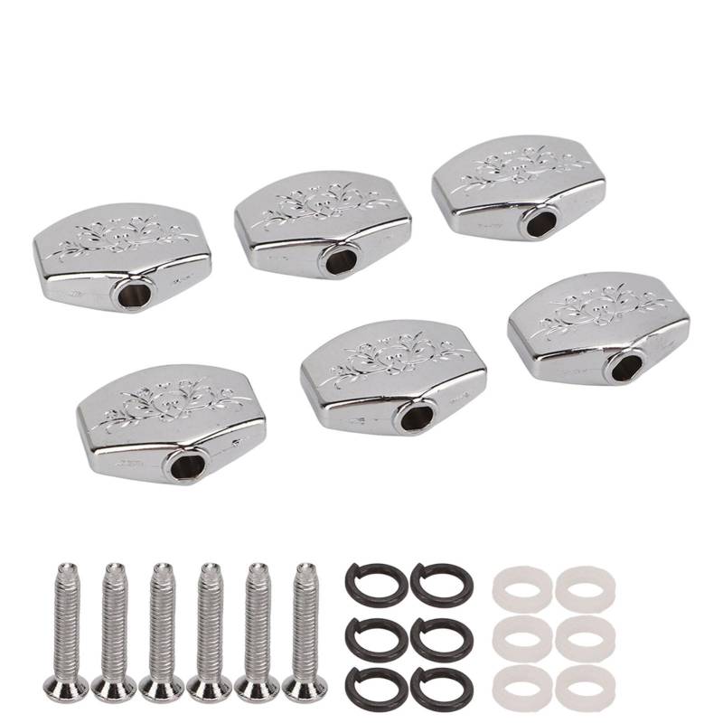 6 Stück Gitarrenstimmwirbel Stimmmechaniken Knopf Mechanikköpfe Ersatzknöpfe Knopf Metall Geschnitzt Großes Quadrat von Joom DACH