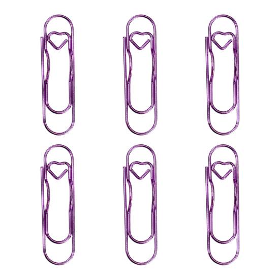 6 Stück Metall Herz Stiftklemmen Notizbuch Stifthalter Farbige Büroklammer Niedliche Formklemmen Schulsachen Organizer violett von Joom DACH