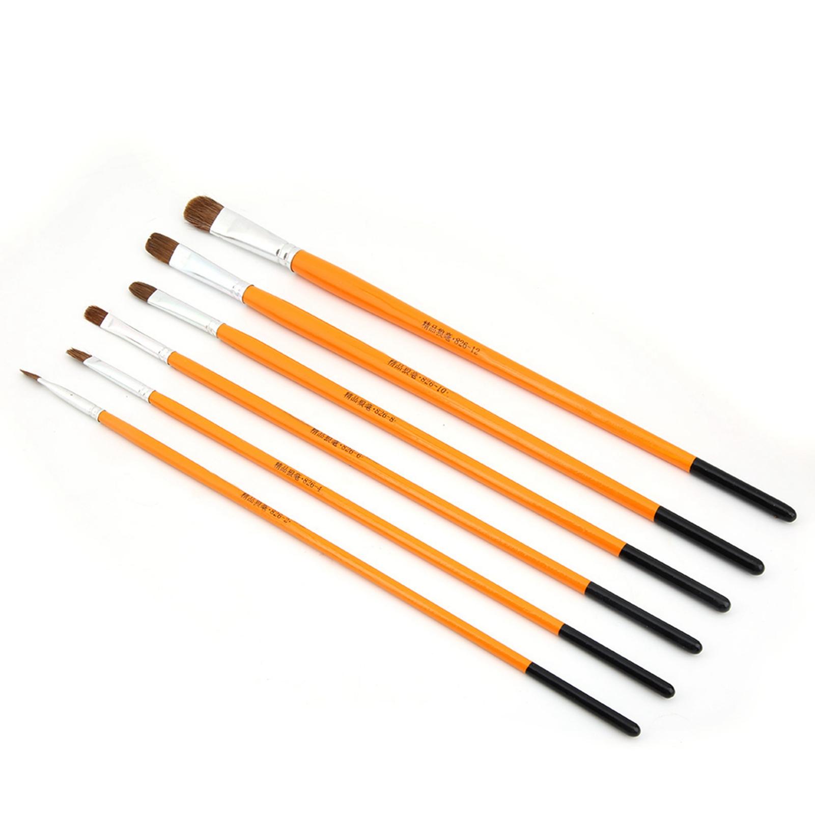 6 Stück Reines Wolfshaar Malpinsel Gouache Aquarell Malpinsel Künstlerbedarf von Joom DACH