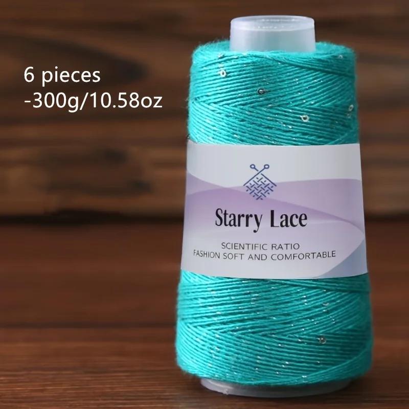 6 Stück Spitzengarn zum Stricken und Häkeln, 60 % Baumwolle, 50 g/Stück, 175 m/Stück, weiches, atmungsaktives Bastelgarn für Pullover, Schals, Mützen, Garn zum Häkeln von Joom DACH