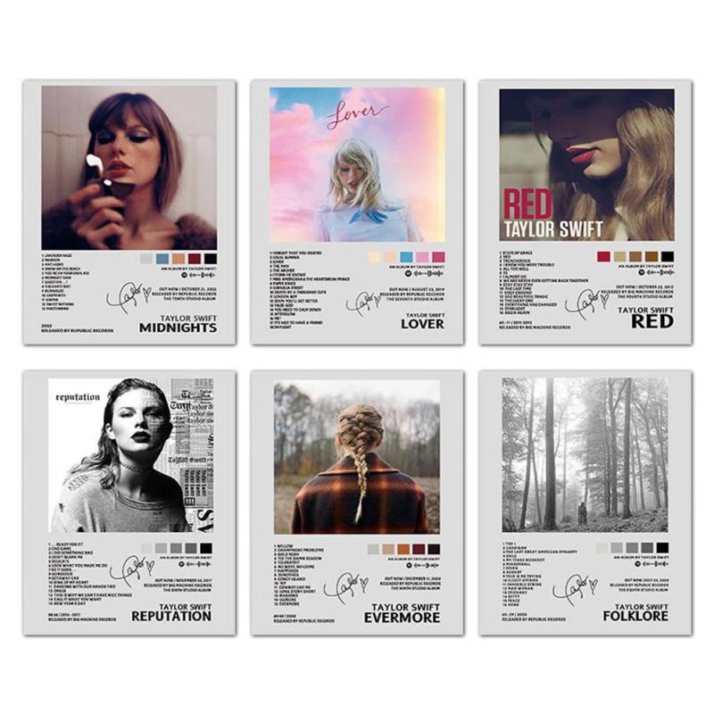 6 Stück Taylor Poster Albumcover Poster Deko Ästhetisches Geschenk für Fans, 20x25cm von Joom DACH