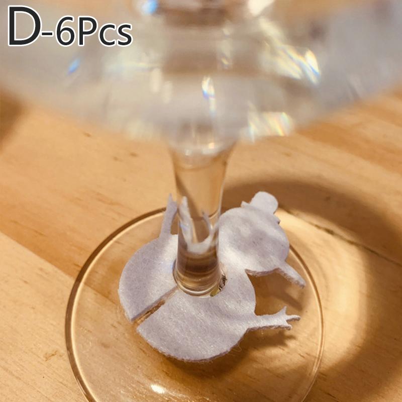6 Stück Weinglas-Anhänger mit Weihnachtsthema, Glasbecher-Anhänger, Getränkemarkierungen, Schnallen-Design, Festival, Zuhause, Party-Dekoration von Joom DACH