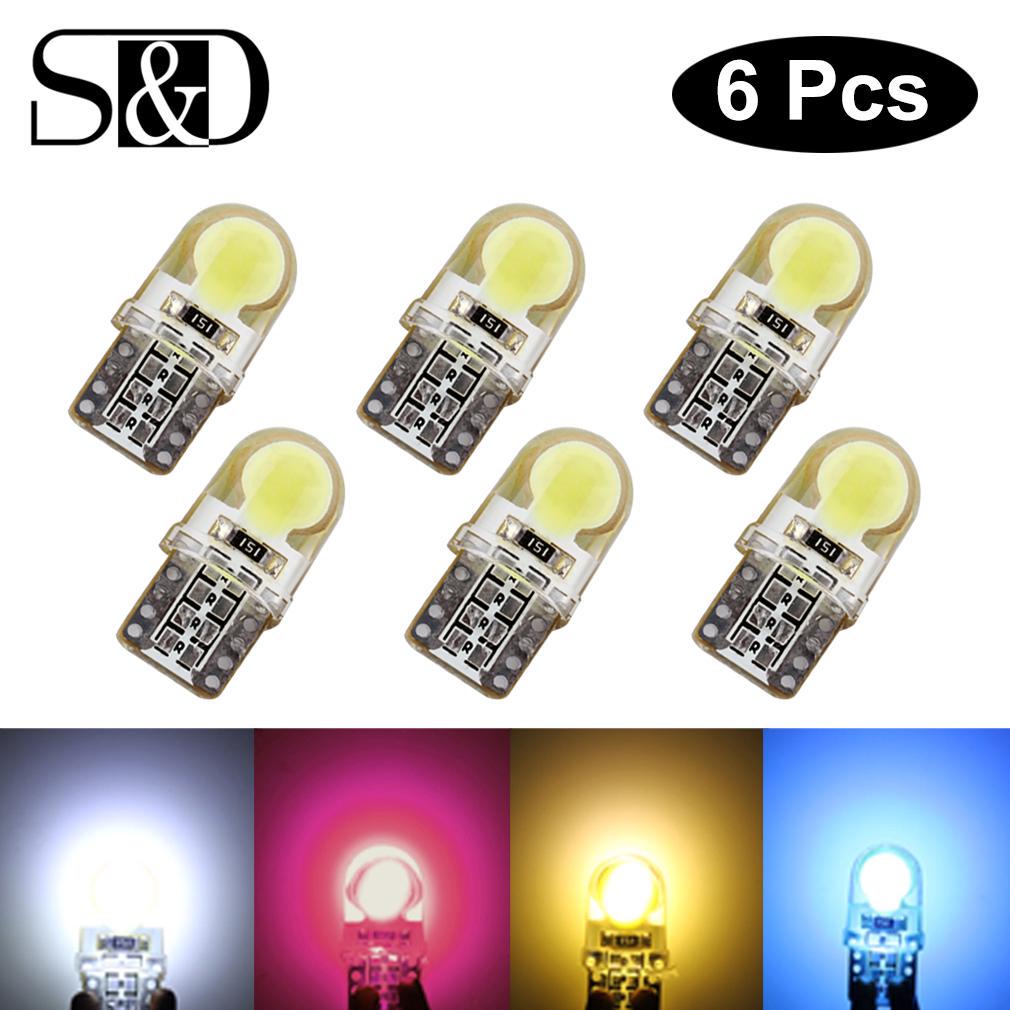 6 Stücke Auto T10 LED W5W Led-lampen Weiß 194 168 Led-lampe 501 COB silikonhülle Auto Led-leuchten Super Helle Schalten Seite Lampe 12 V weiß von Joom DACH