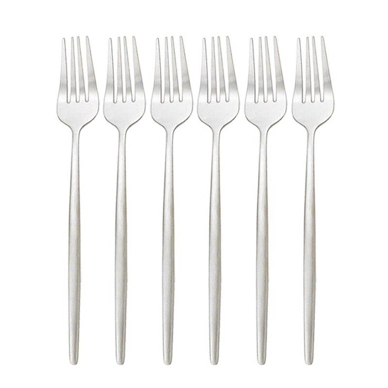 6 Teile/satz Gold Besteck Set Edelstahl Abendessen Gabel Set Dessert Kuchen Gabel Obst Salat Gabel Geschirr Set Küche Besteck set silber von Joom DACH