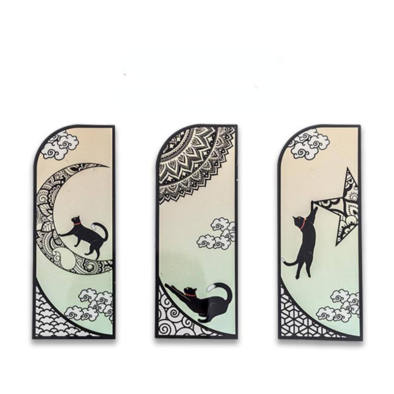 6 Teile/satz Nette Schwarze Katze Täglichen Serie Lesezeichen PVC Matte Lesen Buch Mark Retro Buch Seite Marker Schreibwaren von Joom DACH