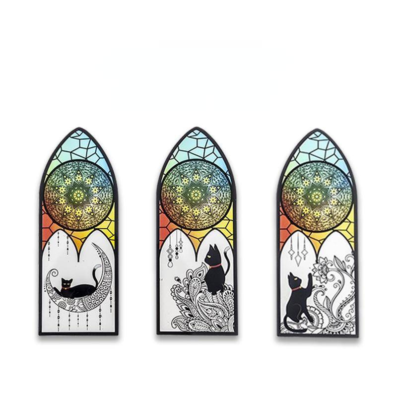 6 Teile/satz Nette Schwarze Katze Täglichen Serie Lesezeichen PVC Matte Lesen Buch Mark Retro Buch Seite Marker Schreibwaren von Joom DACH