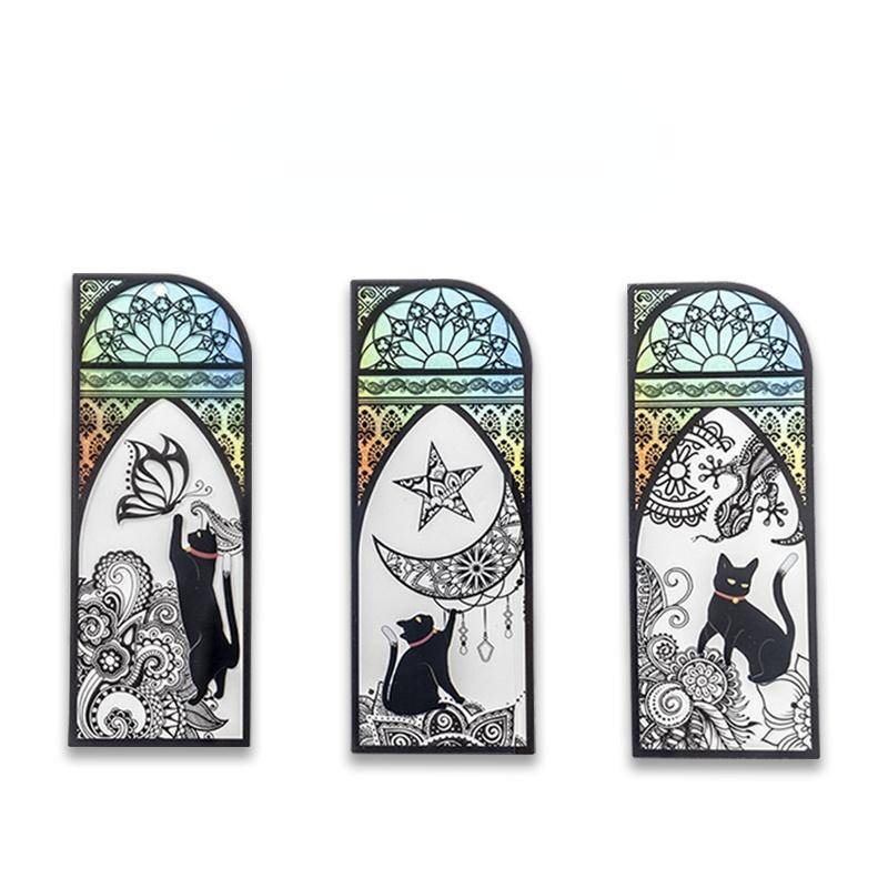 6 Teile/satz Nette Schwarze Katze Täglichen Serie Lesezeichen PVC Matte Lesen Buch Mark Retro Buch Seite Marker Schreibwaren von Joom DACH