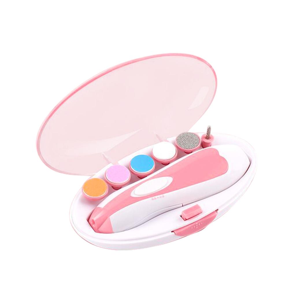 6-in-1-Baby-Nagelschneider mit LED-Licht, elektrischer Nagelschneider-Satz für Säuglinge, Kleinkinder, Kinder mit rosa von Joom DACH