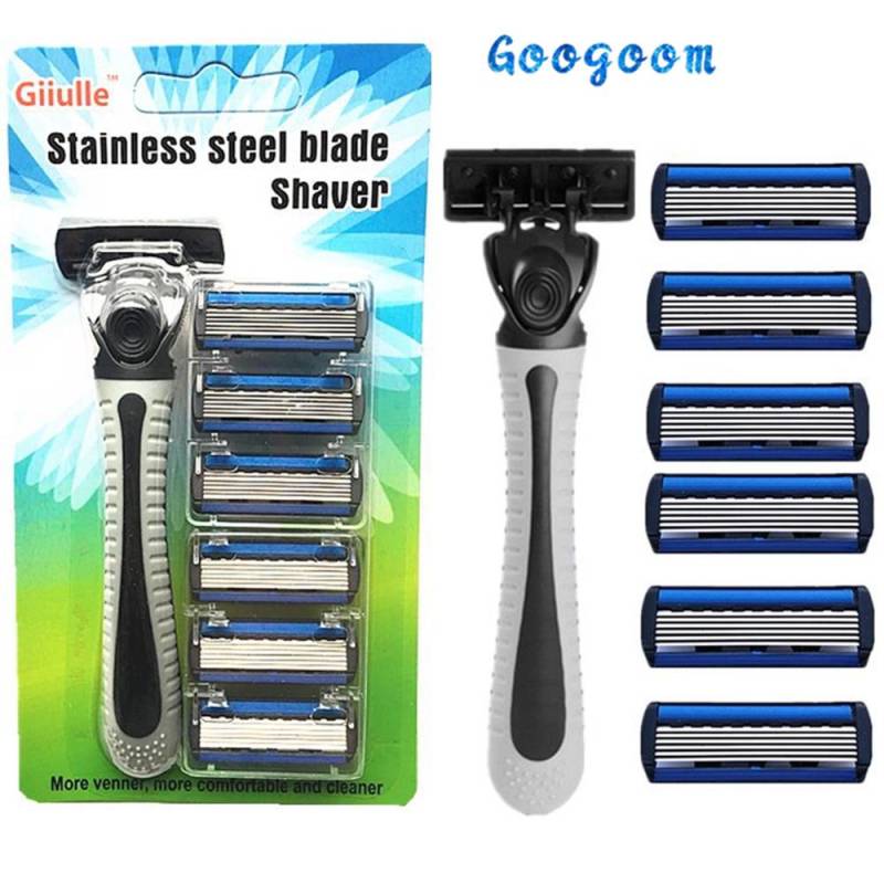 6-lagiges Rasierklingen-Werkzeug, Rasierer-Trimmer für Männer, Kassette, manuell, 1 Werkzeughalter + 6 Schneidköpfe 1 tool holder + 6 cutter 6-lagiges Rasierklingen-Werkzeug, Rasierer-Trimmer für Männer, Kassette, manuell, 1 Werkzeughalter + 6 Schneidköpfe 1 tool holder + 6 cutter von Joom DACH