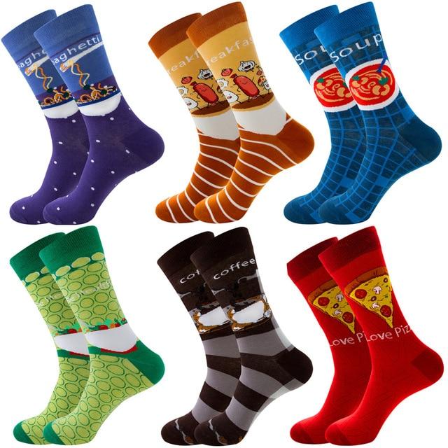 6 paare/satz Socken Männer Frauen Ölgemälde Design Baumwolle Socke Persönlichkeit Kunst Wandbild Harajuku Skateboard Weibliche Lustige Socken Frau One Size von Joom DACH