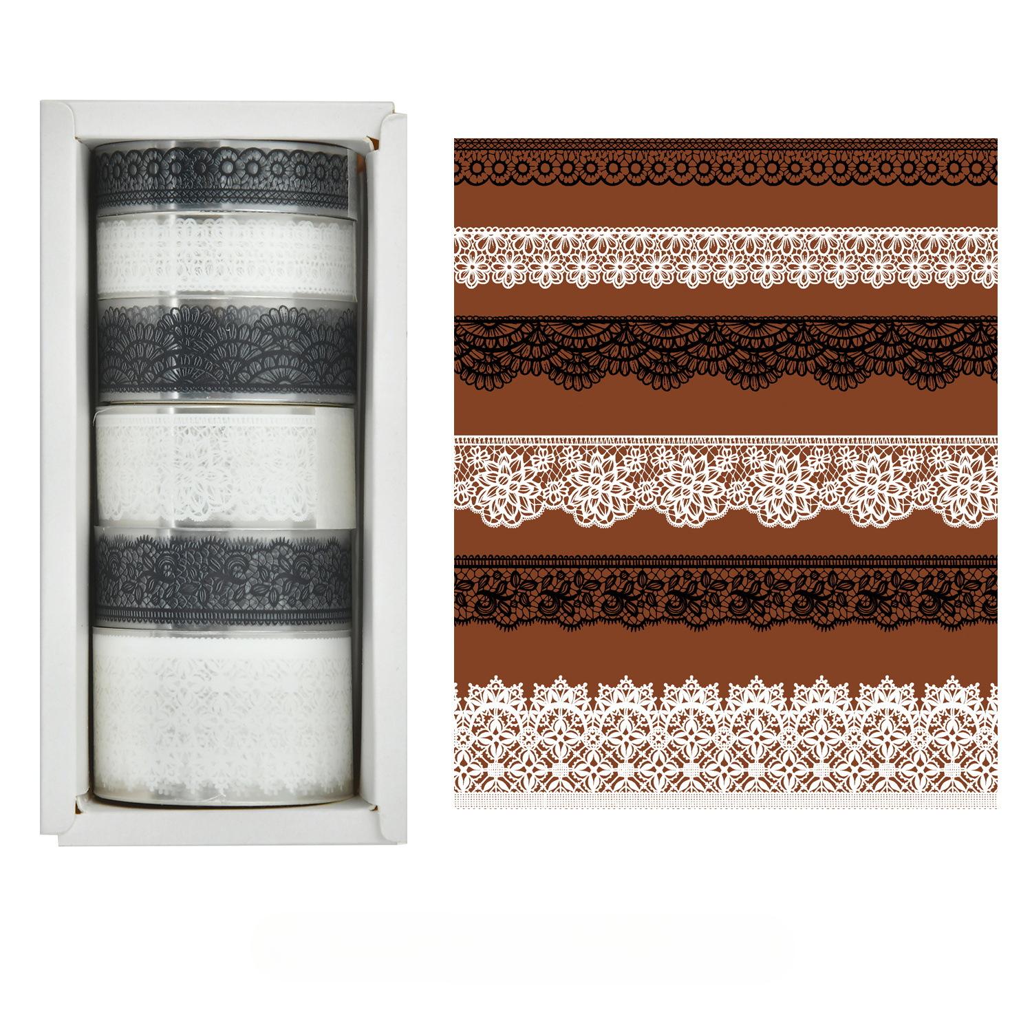 6 rollen Retro Spitze PET Washi Band Tagebuch Dekoration Washitape Cinta Adhesiva Decorativa Scrapbooking Liefert Masking Tape von Joom DACH