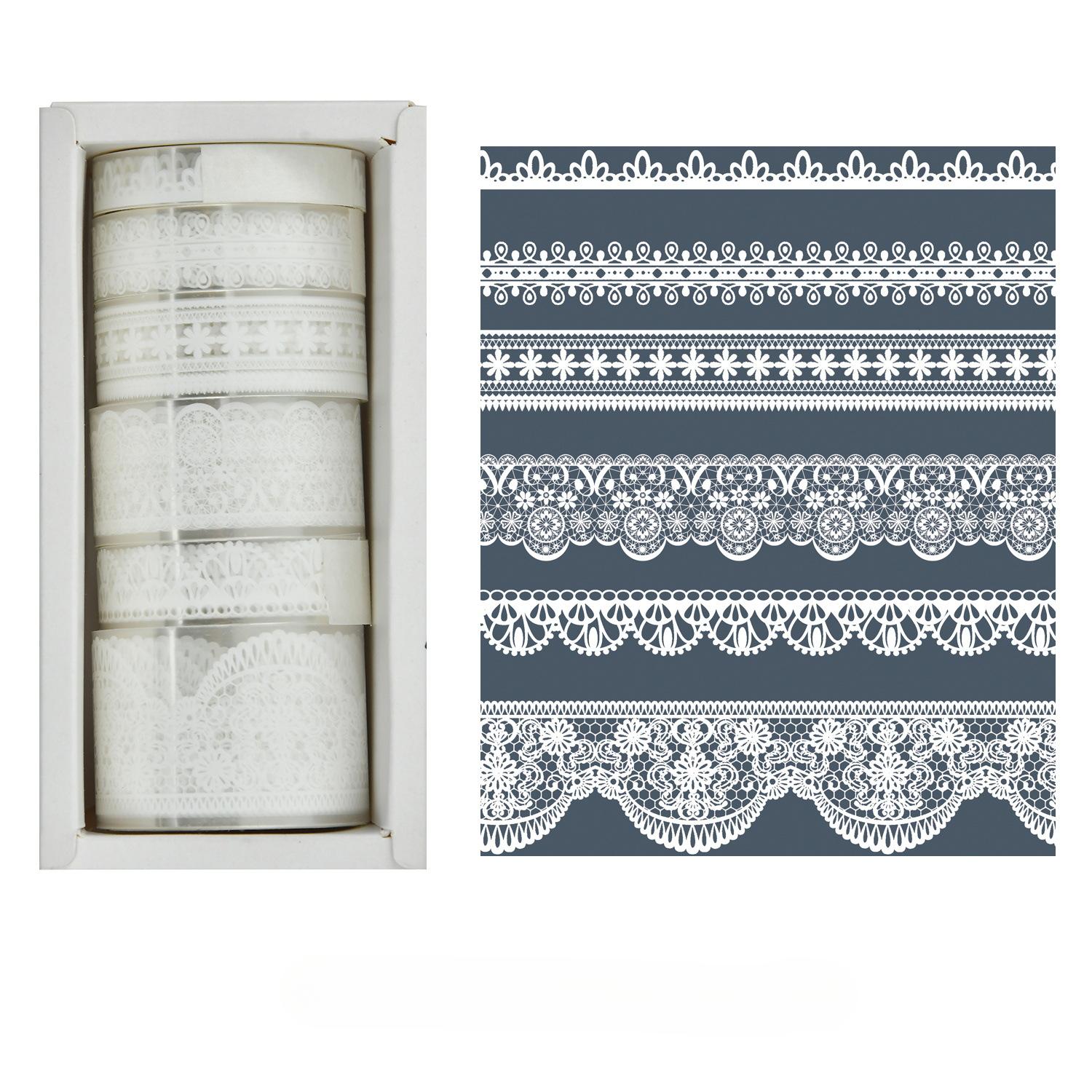 6 rollen Retro Spitze PET Washi Band Tagebuch Dekoration Washitape Cinta Adhesiva Decorativa Scrapbooking Liefert Masking Tape von Joom DACH