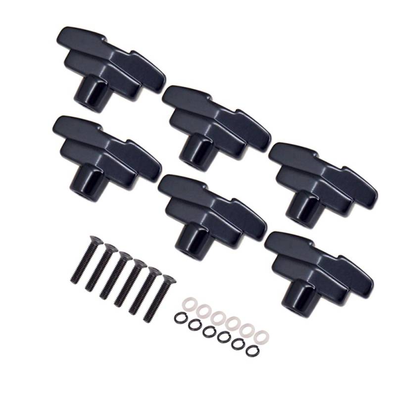 6 stücke Gitarren-stimmwirbel Zinklegierung T-förmige Knöpfe Tasten Tuner Mechaniken Knöpfe mit Schraubensatz schwarz von Joom DACH