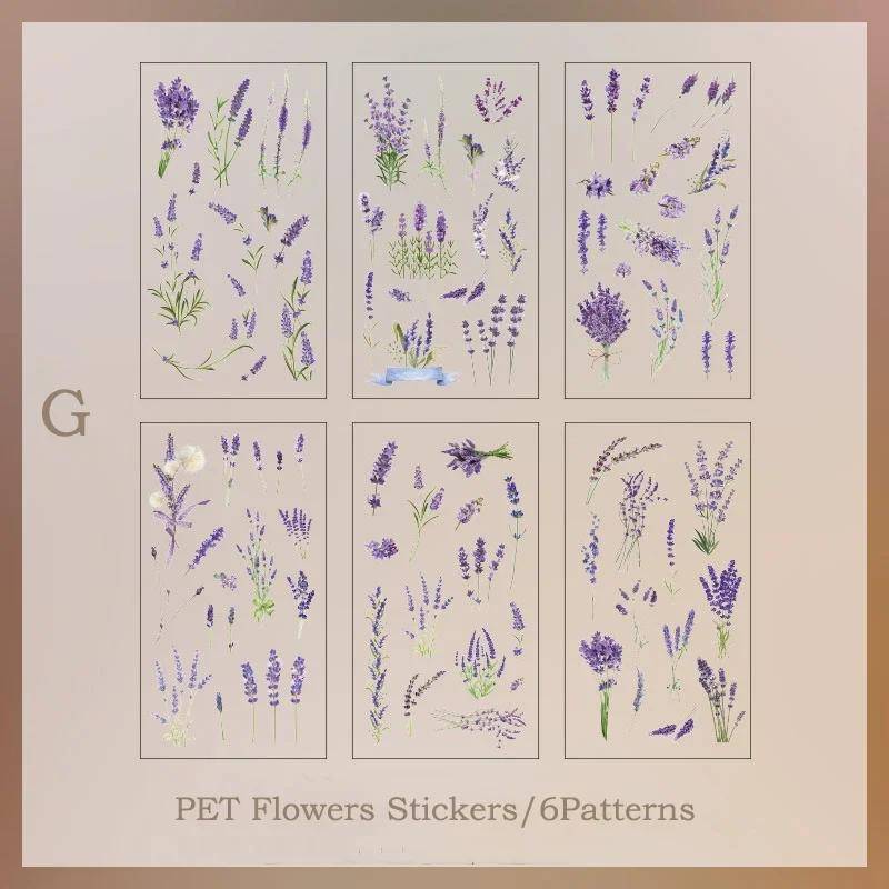 6 teile/paket Transparent Blumen Pflanzen PET Dekorative Aufkleber Tagebuch Scrapbooking Material Deco Album Schreibwaren Aufkleber von Joom DACH