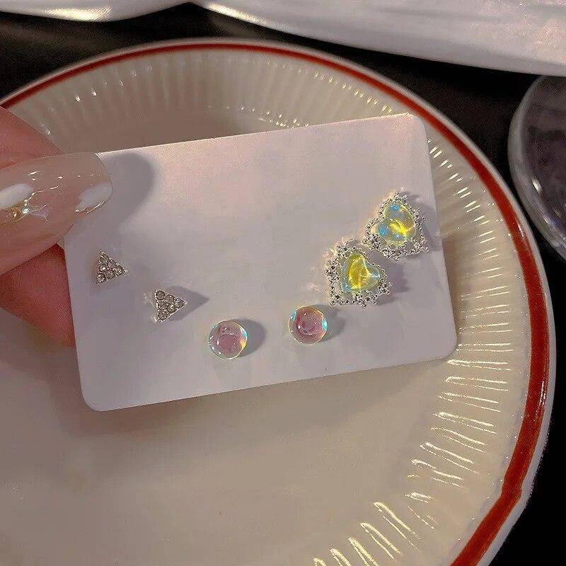 6 teile/satz Bunte Sterne Herz Ohrstecker Für Frauen Mädchen Kleine Ohrringe Set Ästhetischen Schmuck von Joom DACH