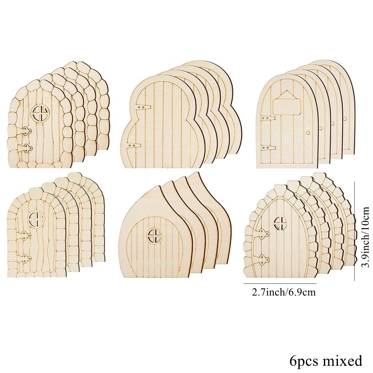6 teile/satz Holz Tür DIY Malerei Ornamente Mini Fee Tür Handwerk Für Home Garten Landschaft Dekorationen Kinder Geschenke Liefert von Joom DACH
