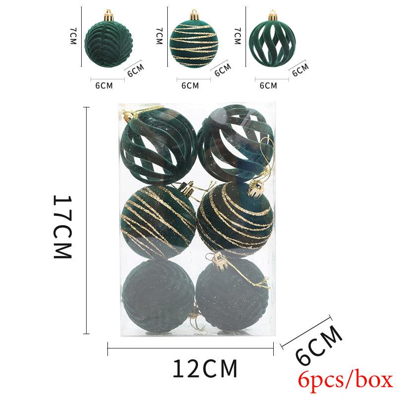 6 teile/schachtel Weihnachtskugeln Weihnachtsbaum Hängende Ornamente Hochwertige Weihnachtsbaumkugel Weihnachtsdekoration Noel Navidad 6PCS grün von Joom DACH