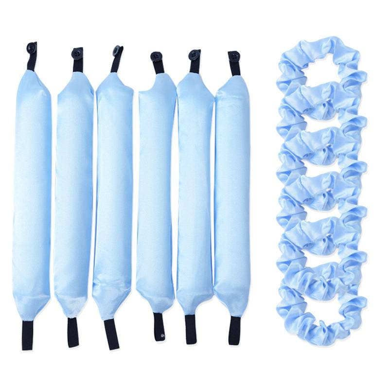 6-teiliges Lockenwickler-Set mit Knopf, Schaumstoffrollen, großes gewelltes Lockenrohr, Schaumstoff-Lockenwickler with Hair Bands schwarz von Joom DACH