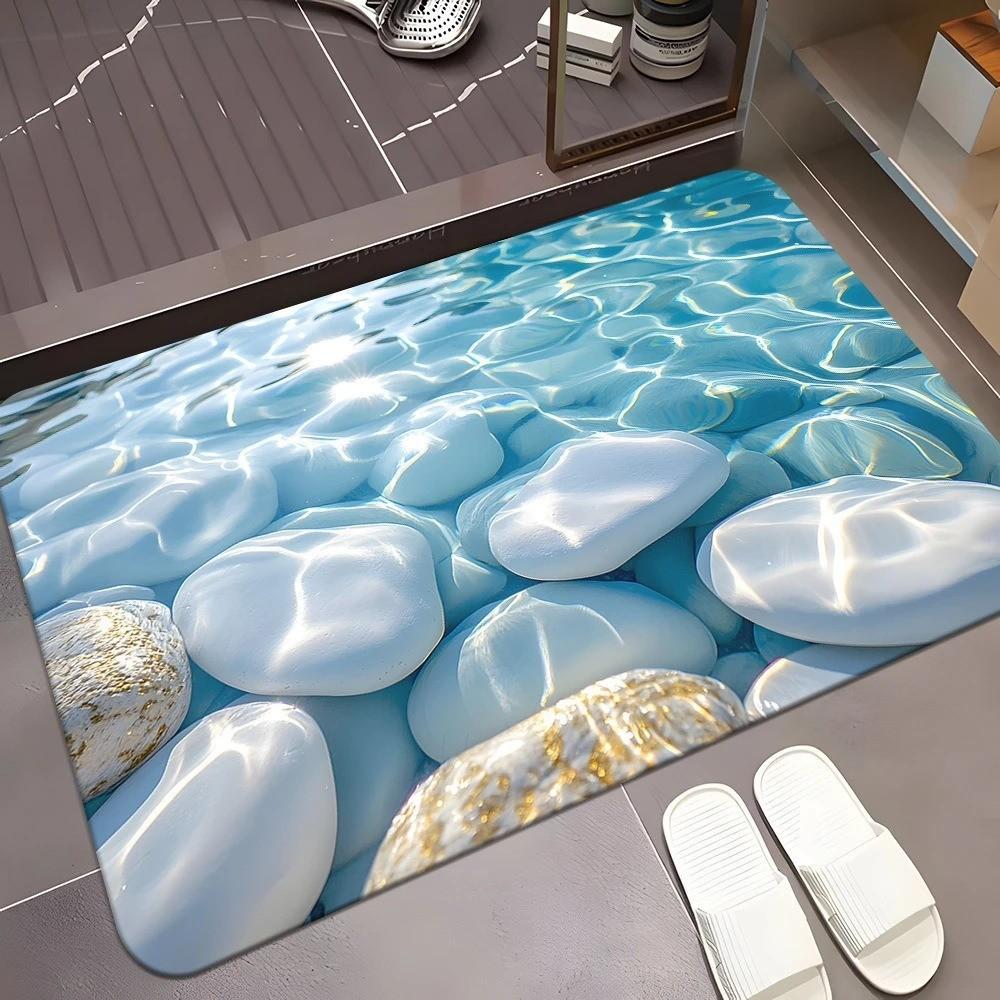 60*90cm Kiesel Kieselgur BodenMATTEN, Wasserabsorbierende und Rutschfeste FußMATTEN Speziell für Badezimmer und Küchen entwickelt, FußMATTEN 30*40cm von Joom DACH