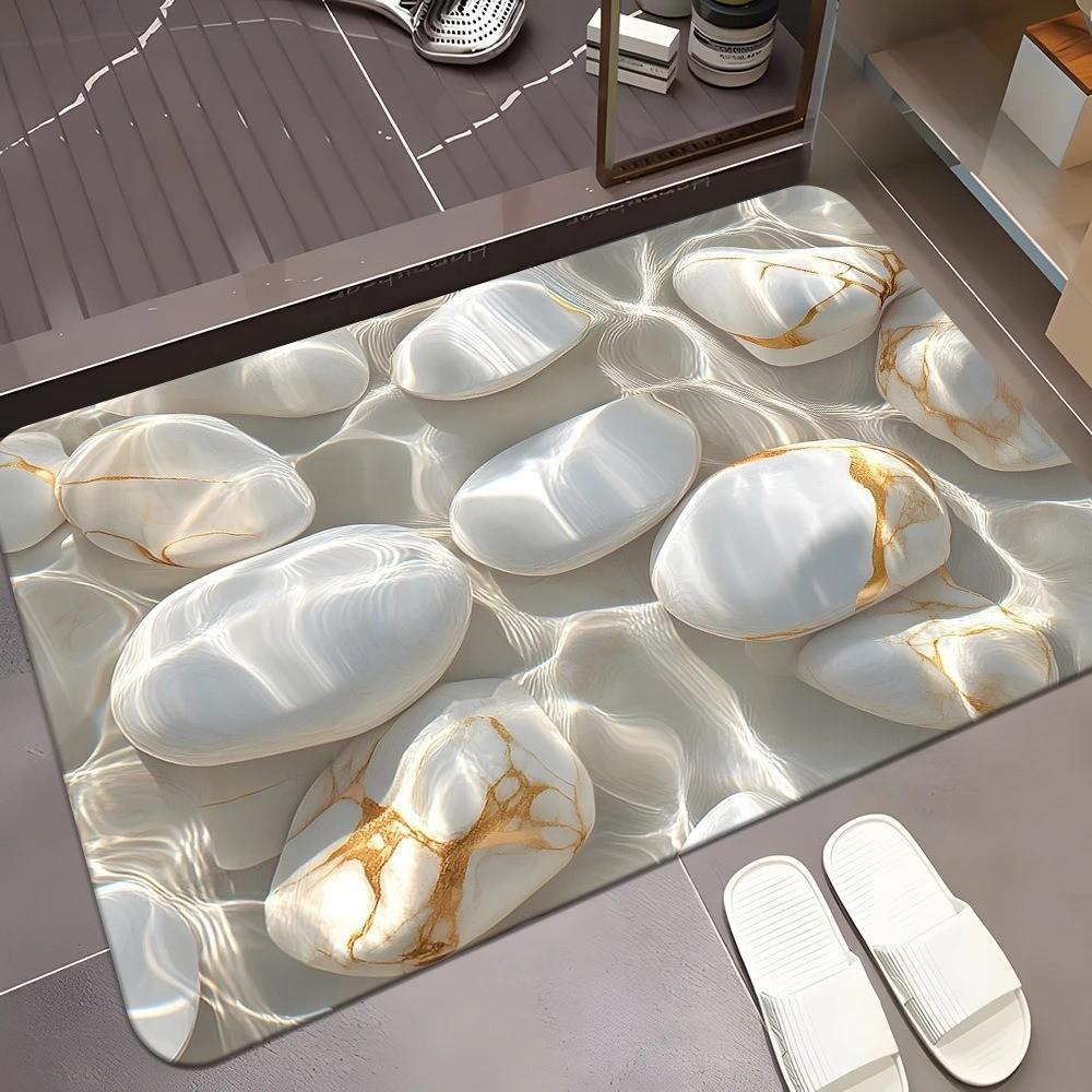 60*90cm Kiesel Kieselgur BodenMATTEN, Wasserabsorbierende und Rutschfeste FußMATTEN Speziell für Badezimmer und Küchen entwickelt, FußMATTEN 50*80cm von Joom DACH