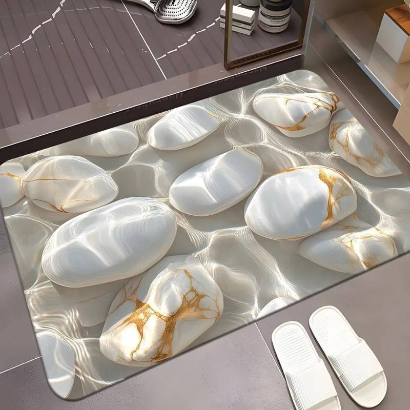 60*90cm Kiesel Kieselgur BodenMATTEN, Wasserabsorbierende und Rutschfeste FußMATTEN Speziell für Badezimmer und Küchen entwickelt, FußMATTEN 60*90cm von Joom DACH