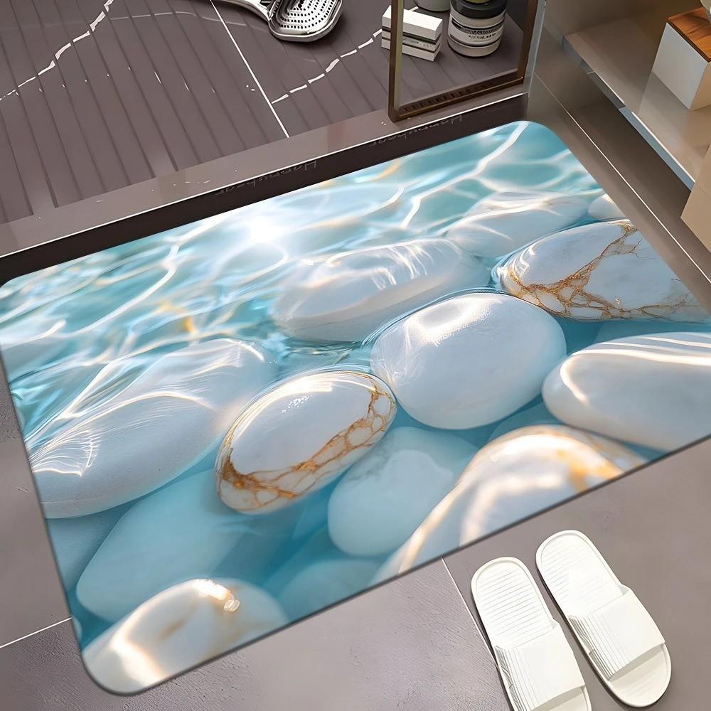 60*90cm Kiesel Kieselgur BodenMATTEN, Wasserabsorbierende und Rutschfeste FußMATTEN Speziell für Badezimmer und Küchen entwickelt, FußMATTEN 80*120cm von Joom DACH