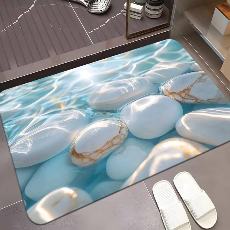 60*90cm Kiesel Kieselgur BodenMATTEN, Wasserabsorbierende und Rutschfeste FußMATTEN Speziell für Badezimmer und Küchen entwickelt, FußMATTEN 80*120cm von Joom DACH