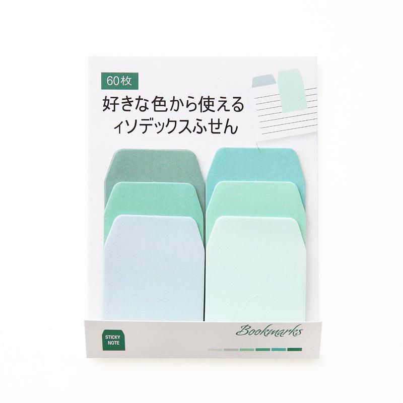 60 Blatt Aquarell-Farbverlauf, japanische Haftnotizen, Notizblock, Büroplaner, Aufkleber, Papier, Schreibwaren, Schulbedarf grün von Joom DACH