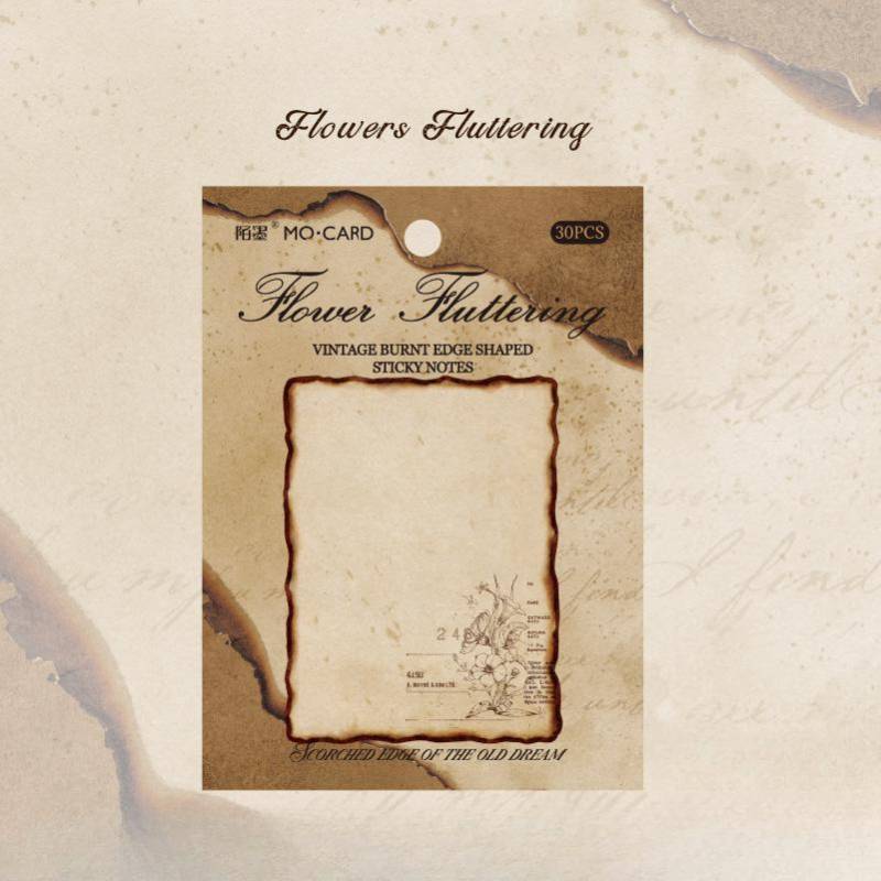 60 Blatt Vintage gebrannte Haftnotizblöcke Retro Pflanze Schmetterling selbstklebend Memo Notizblock Schule Bürobedarf Planer von Joom DACH