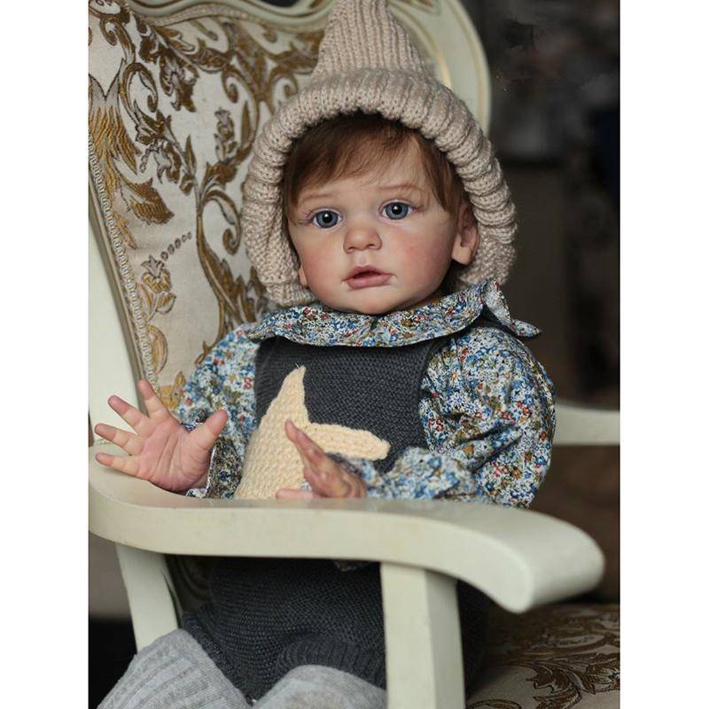 60 CM Real Touch Reborn Kleinkind Baby Mädchen Fertig Puppe Stoff Körper Spielzeug Realistische Weiche Silikon Prinzessin Lebendig Bebe 3D-Lack Haut 60cm 3D-paint Skin Doll von Joom DACH