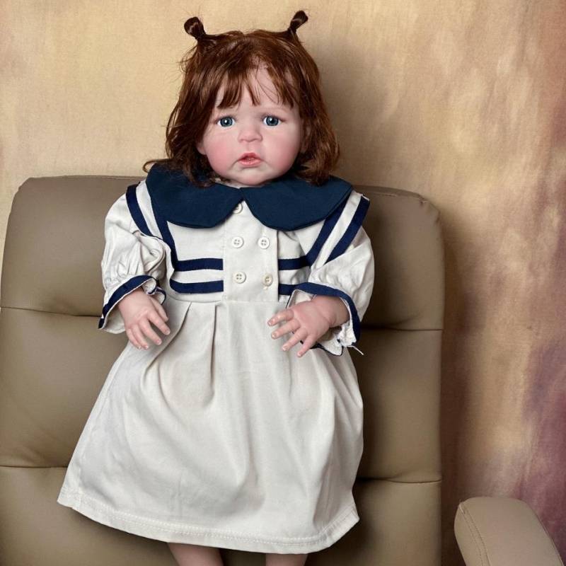 60 CM Reborn Mädchen Baby Puppe Spielzeug Mit Blutgefäßen 3D Farbe Haut Stoff Körper Weiches Silikon Lebensechte Hand Made Fat Big Art Bebe same as picture von Joom DACH