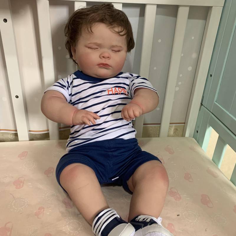 60 CM Reborn Schlaf Junge Baby 3D Haut Weiche Silikon Für Mädchen Stoff Körper Puppe Mit Gefäß Vene Wie echte Bebe Kunst von Joom DACH