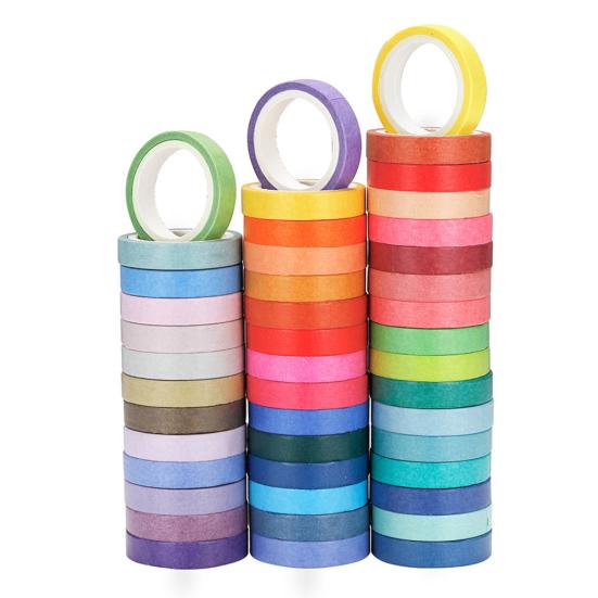 60 Rollen Washi Tape 8mm Breit Regenbogenfarben Malerabdeckband Bunt von Joom DACH